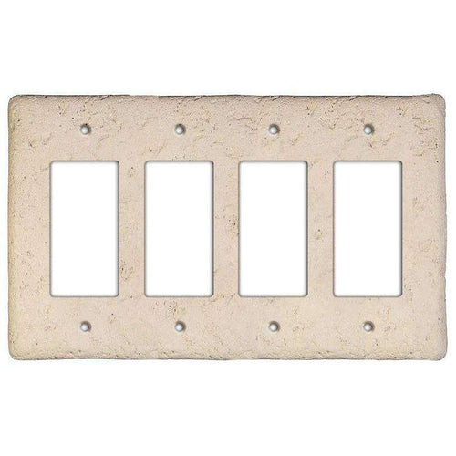 Cappuccino Stone Quad Rocker Switchplate - Wallplatesonline.com