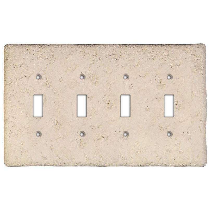 Cappuccino Stone Quad Toggle Switchplate