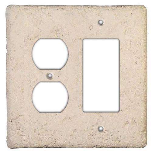 Cappuccino Stone Duplex / Rocker Switchplate - Wallplatesonline.com