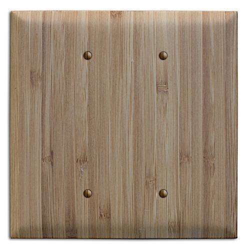 Oversized Discontinued Caramel Bamboo Wood Double Blank Cover Plate