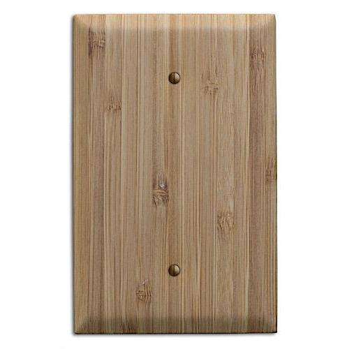 Caramel Bamboo Wood Single Blank Cover Plate:Wallplates.com