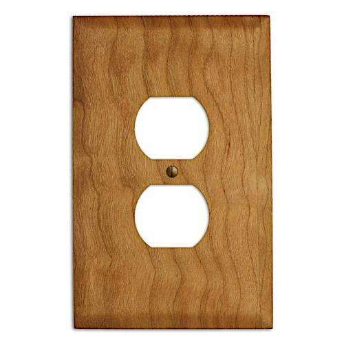 Oversized Discontinued Cherry Wood Duplex Outlet Cover Plate