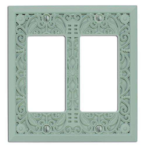 Tower Ash Green Filigree Shabby Chic 2 Rocker (GFI):Wallplatesonline.com