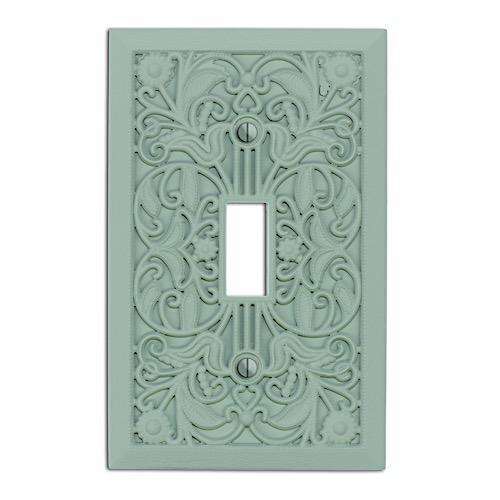 Tower Ash Green Filigree Shabby Chic Cover Plates:Wallplatesonline.com