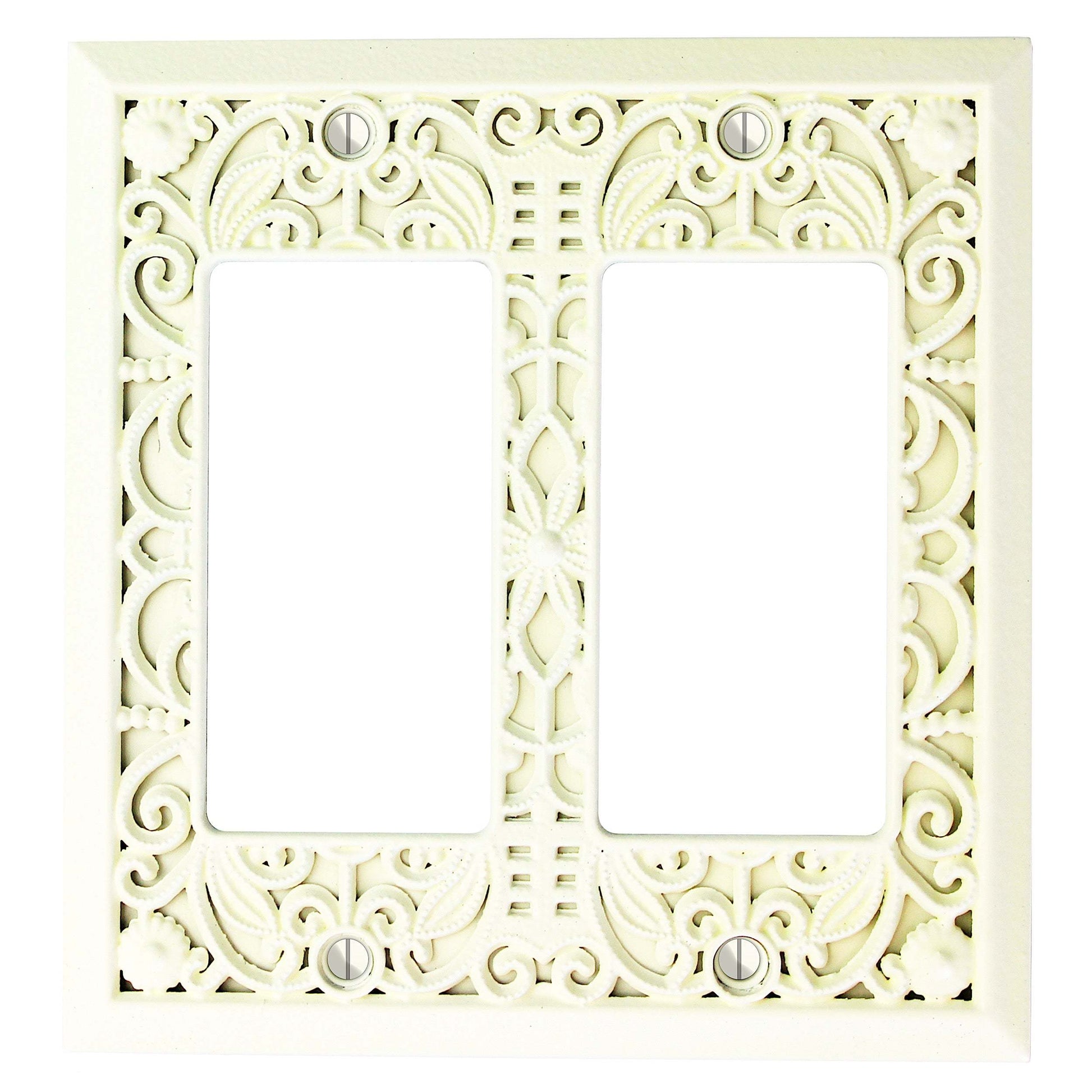 Linen Filigree Shabby Chic 2 Rocker (GFI):Wallplatesonline.com