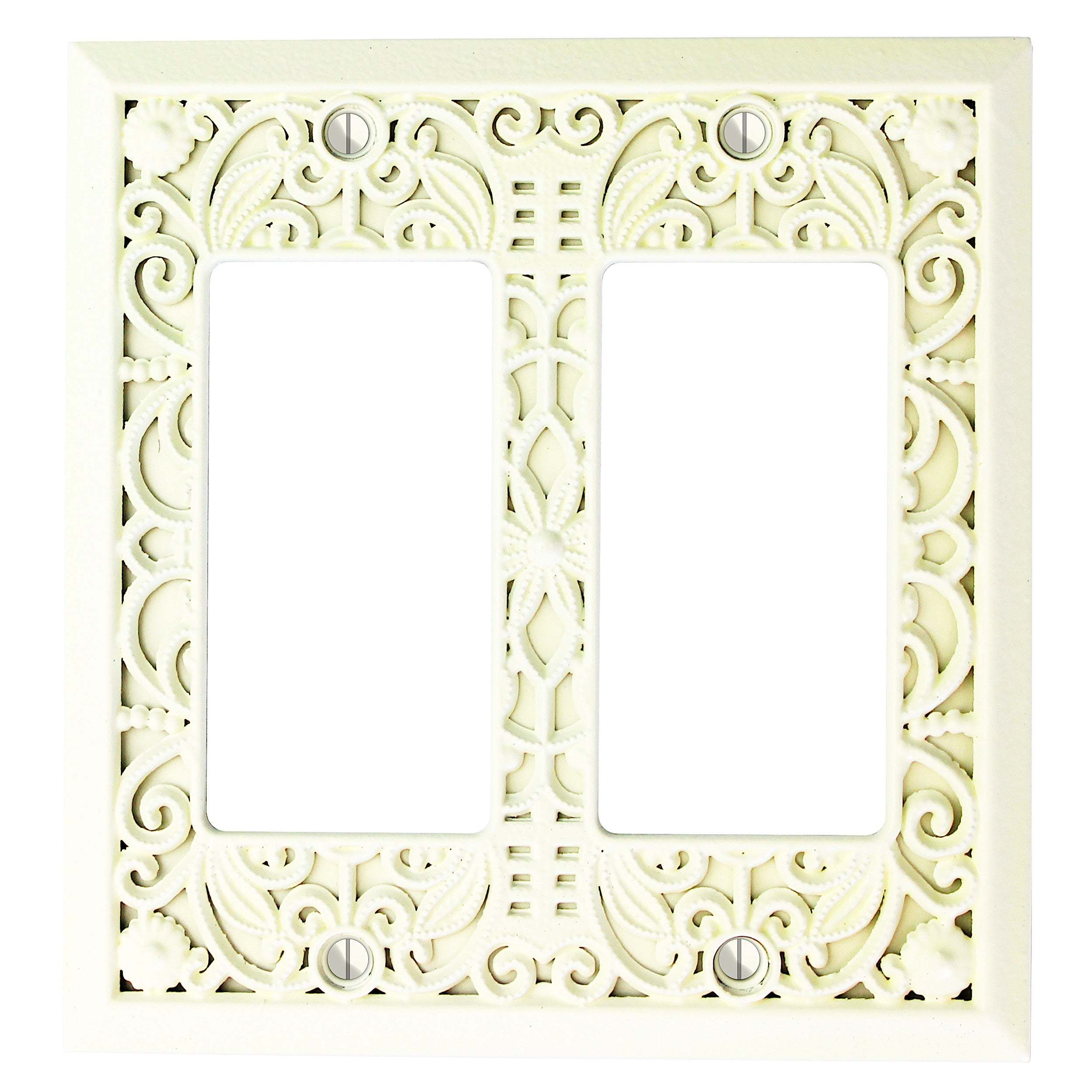 Linen Filigree Shabby Chic 2 Rocker (GFI):Wallplatesonline.com