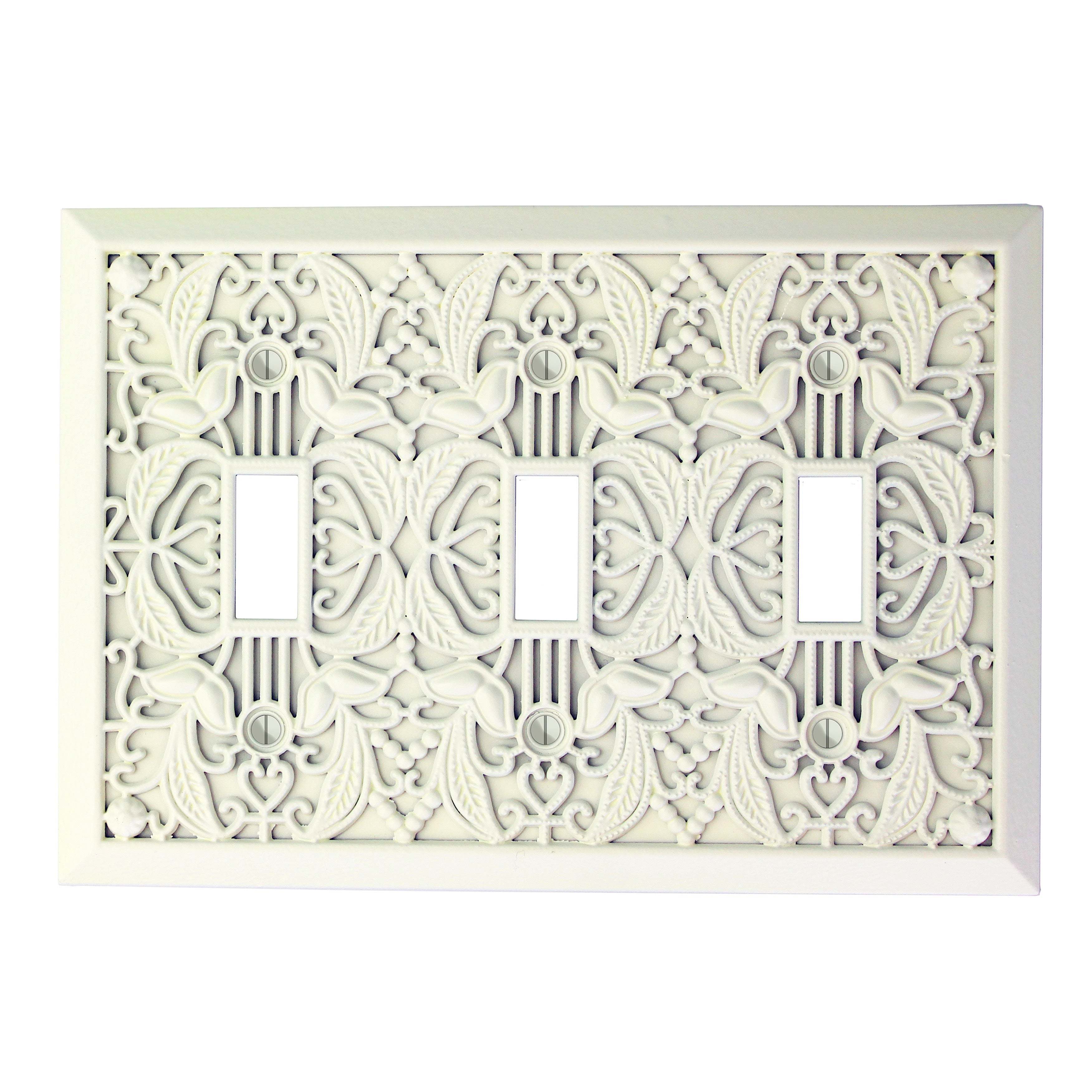 Linen Filigree Shabby Chic Triple Toggle:Wallplatesonline.com
