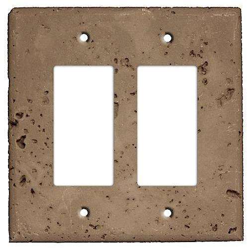 Cocoa Stone Double Rocker Cover Plate