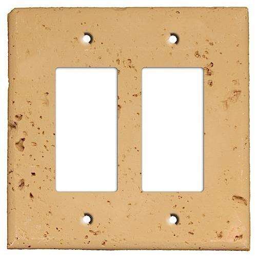 Caramel Stone Double Rocker Cover Plate