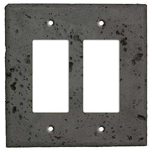 Charcoal Stone Double Rocker Cover Plate