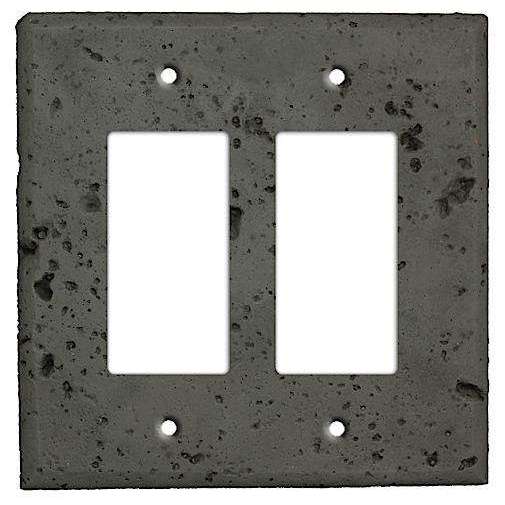 Charcoal Stone Double Rocker Cover Plate - Wallplatesonline.com