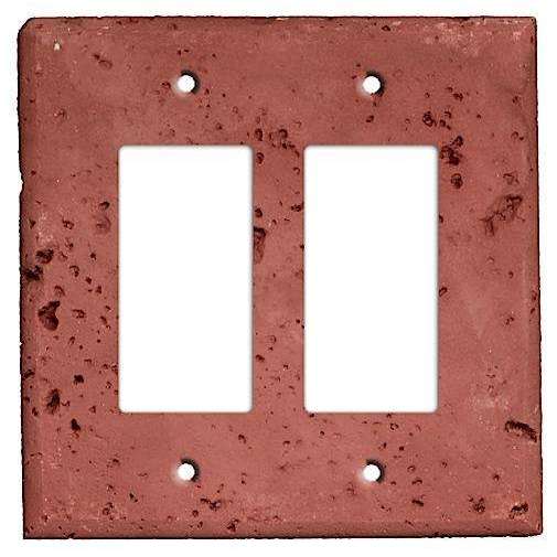 Brick Stone Double Rocker Cover Plate