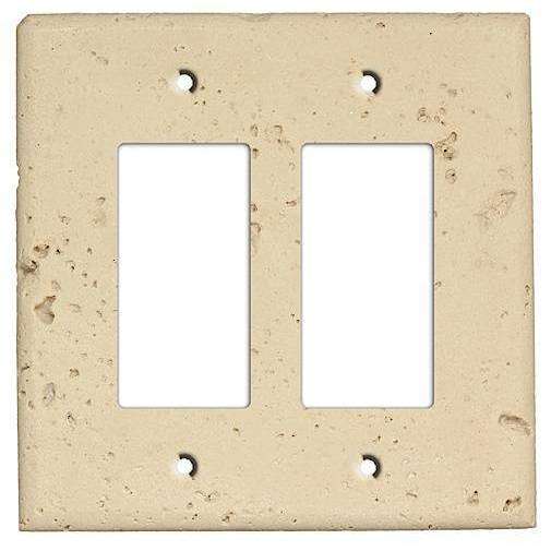 Sand Stone Double Rocker Cover Plate