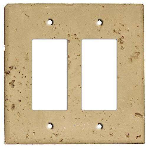 Khaki Stone Double Rocker Cover Plate