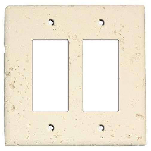 Bone Stone Double Rocker Cover Plate