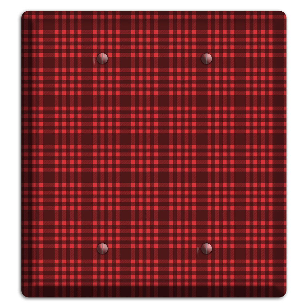 Maroon Plaid 2 Blank Wallplate