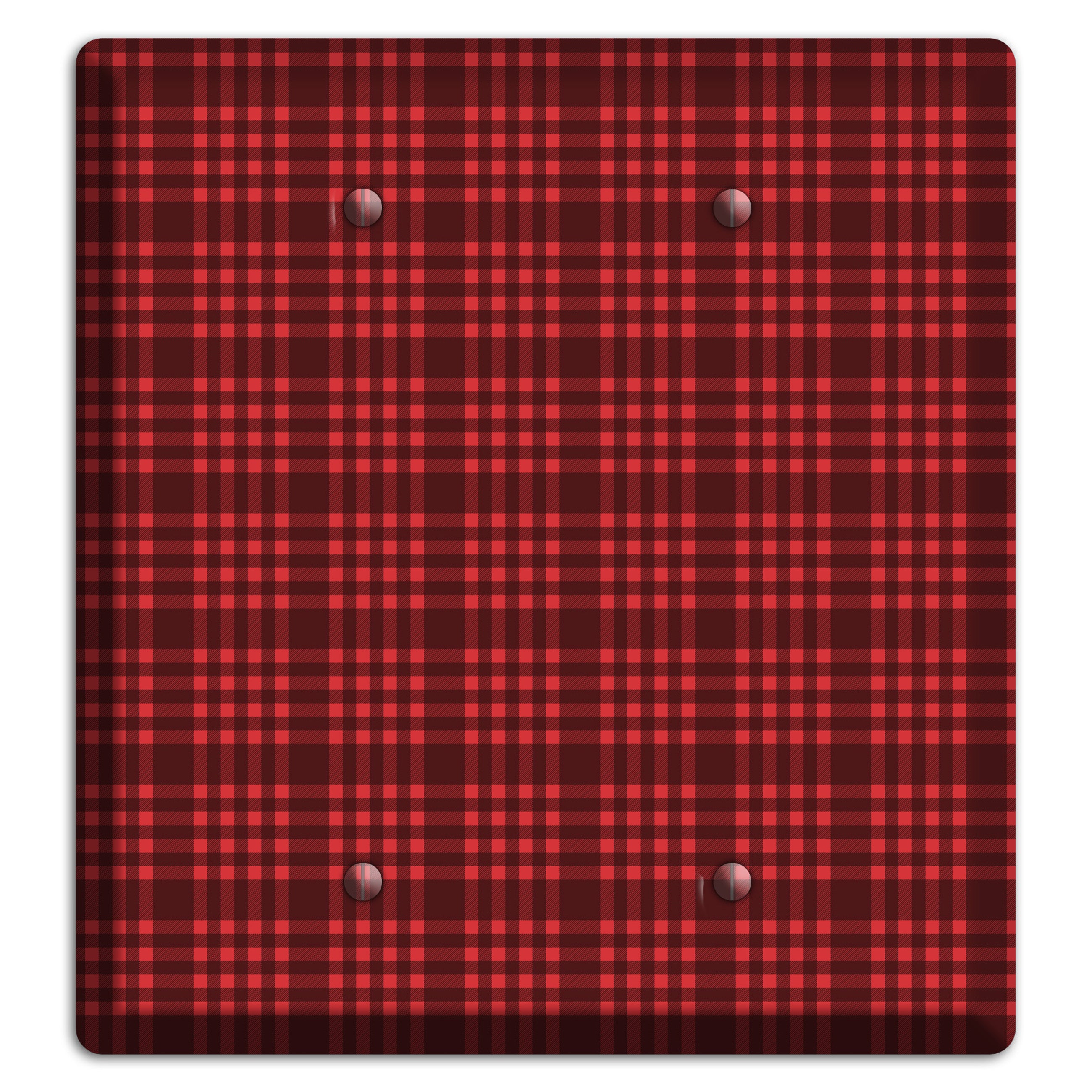 Maroon Plaid 2 Blank Wallplate