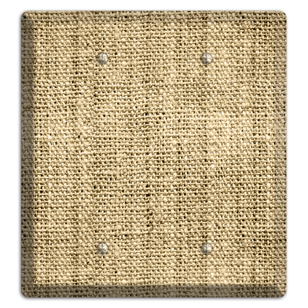 Indian Khaki Burlap 2 Blank Wallplate