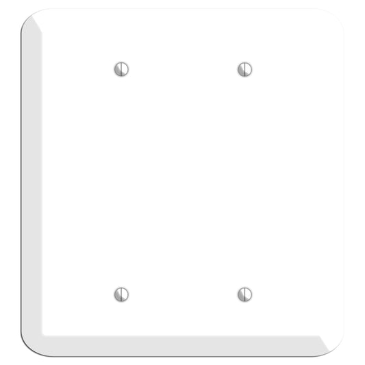 Rounded Corner White Metal 2 Blank Wallplate