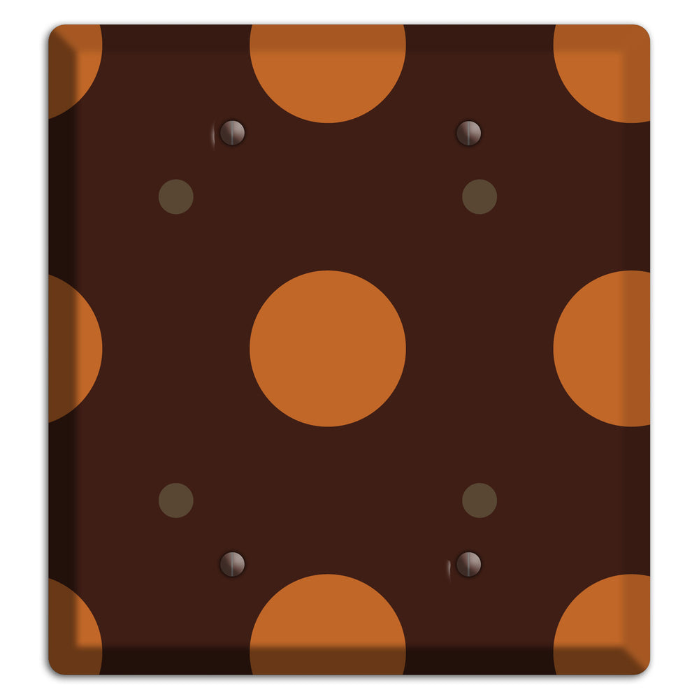 Brown with Umber and Brown Multi Tiled Medium Dots 2 Blank Wallplate