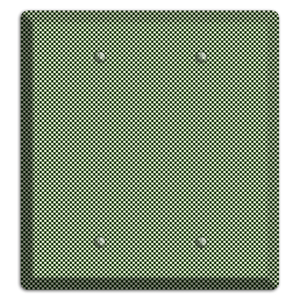 Green Tiny Check 2 Blank Wallplate