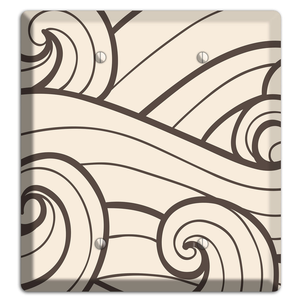 Abstract Curl Beige 2 Blank Wallplate