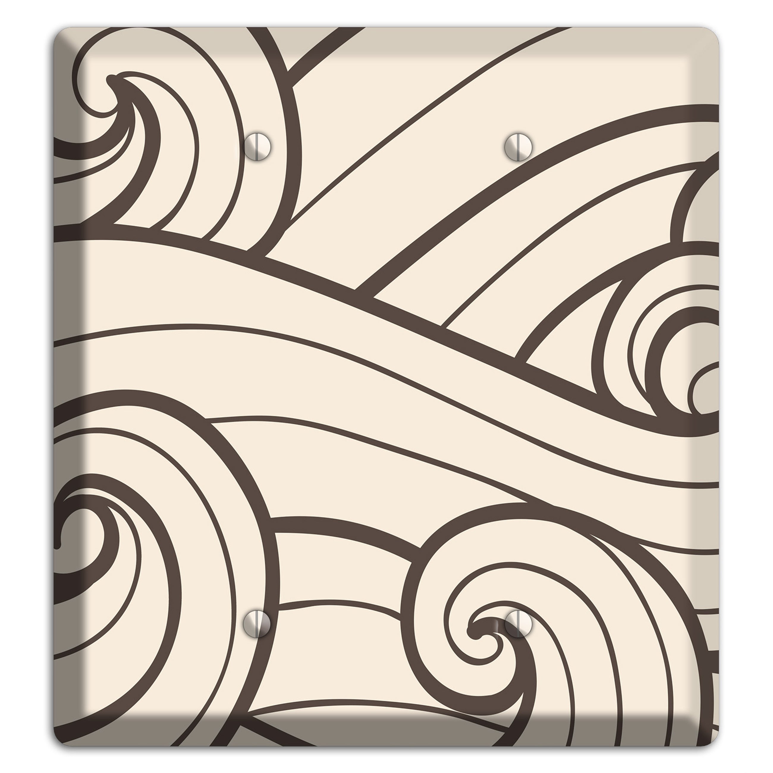 Abstract Curl Beige 2 Blank Wallplate