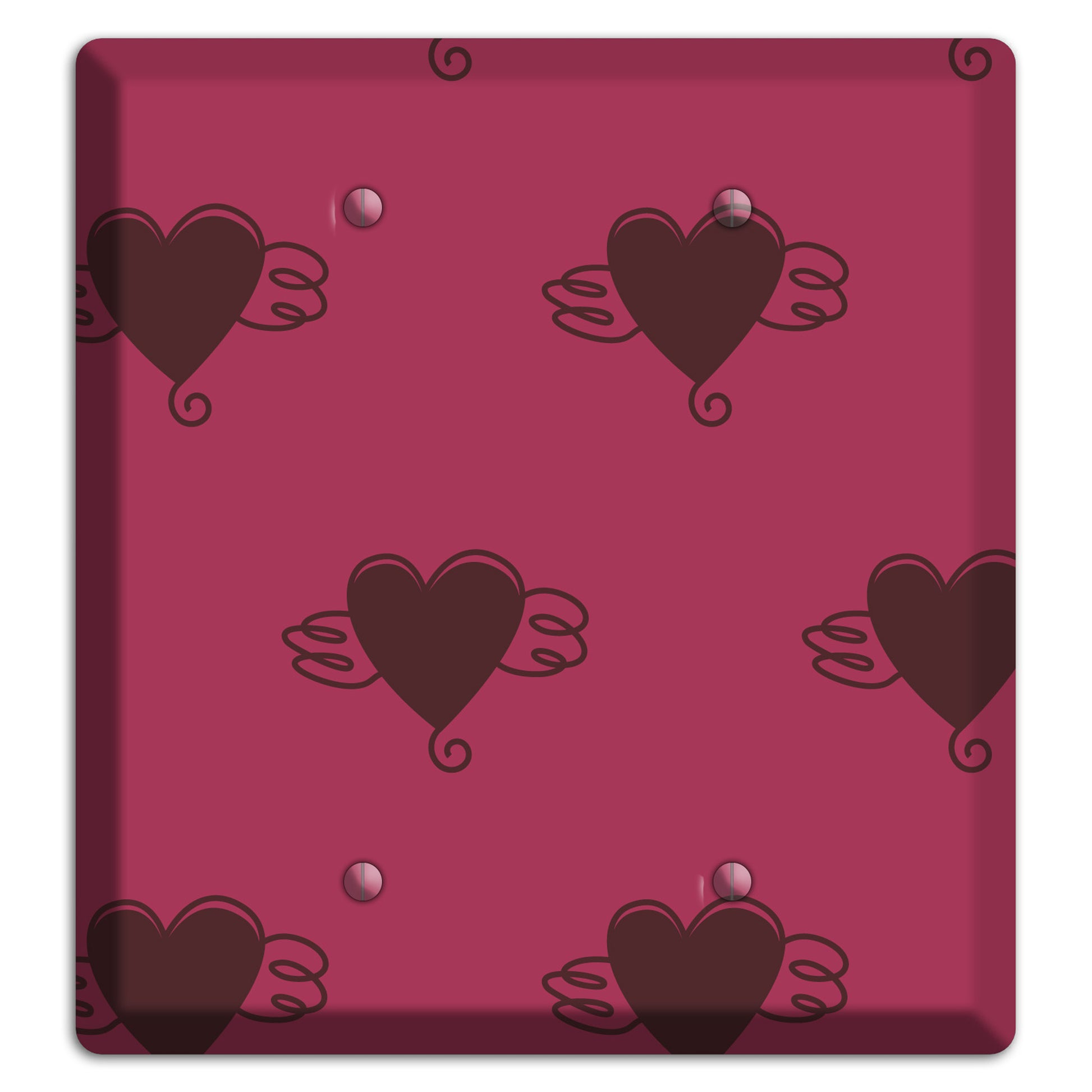 Fuschia Winged Hearts 2 2 Blank Wallplate