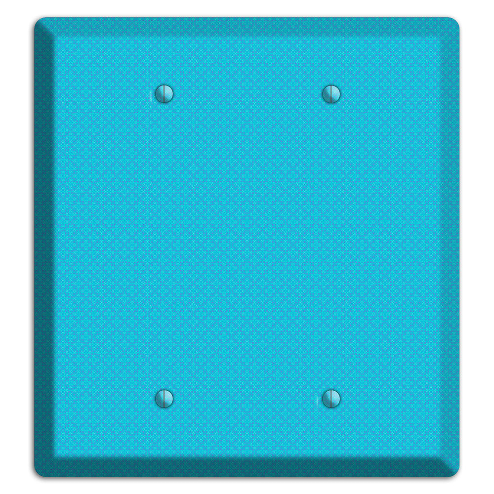 Turquoise Checkered Quatrefoil 2 Blank Wallplate