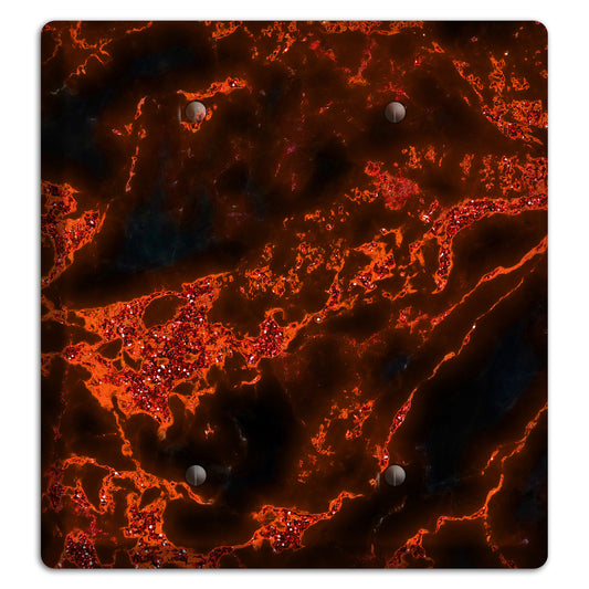 Black and Red Marble 2 Blank Wallplate