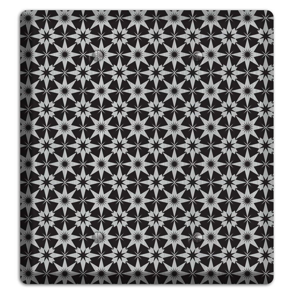 Black with Stainless Steel Foulard 2 Blank Wallplate