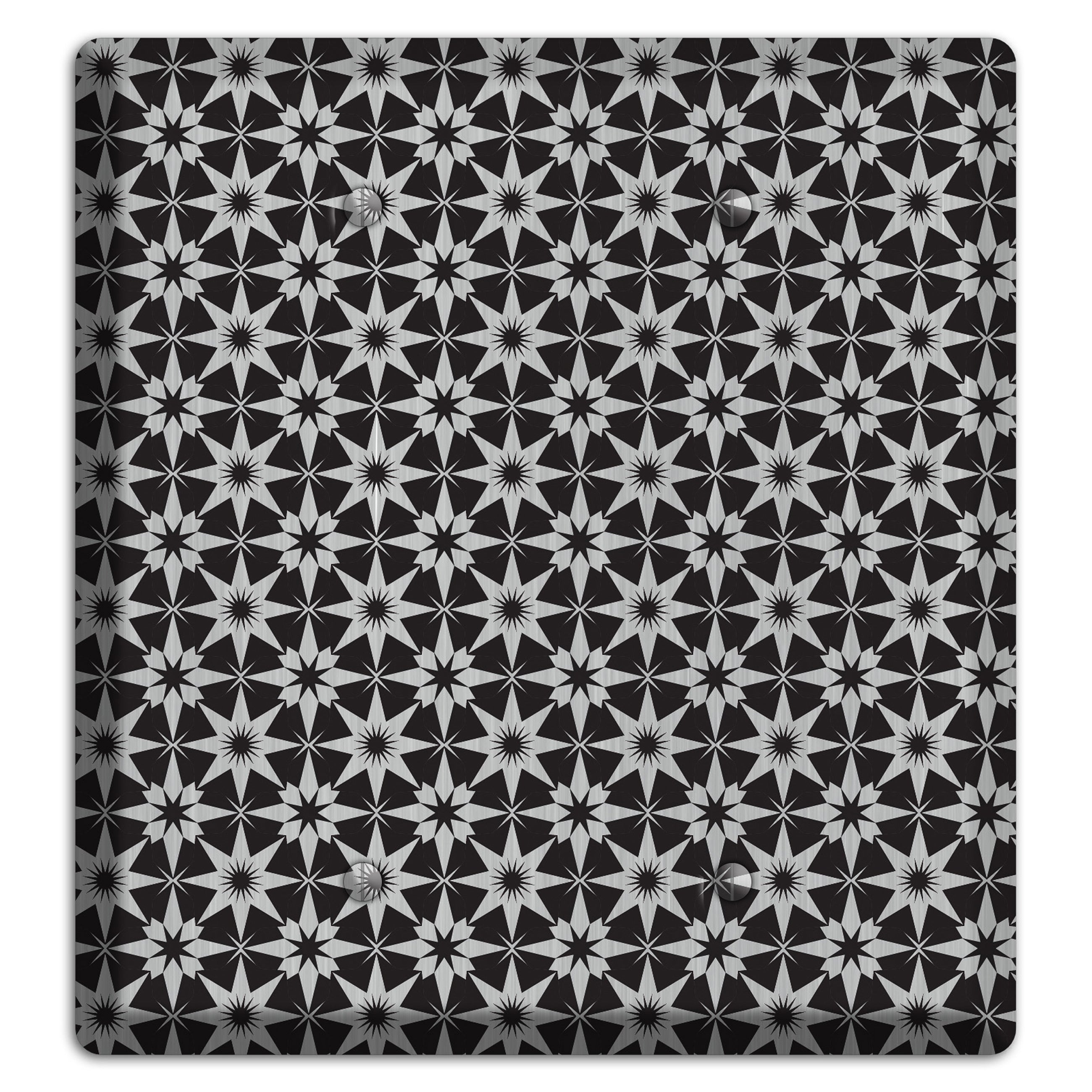 Black with Stainless Foulard 2 Blank Wallplate