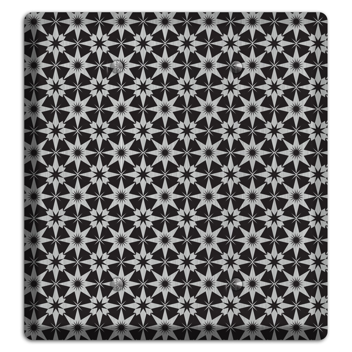 Black with Stainless Foulard 2 Blank Wallplate