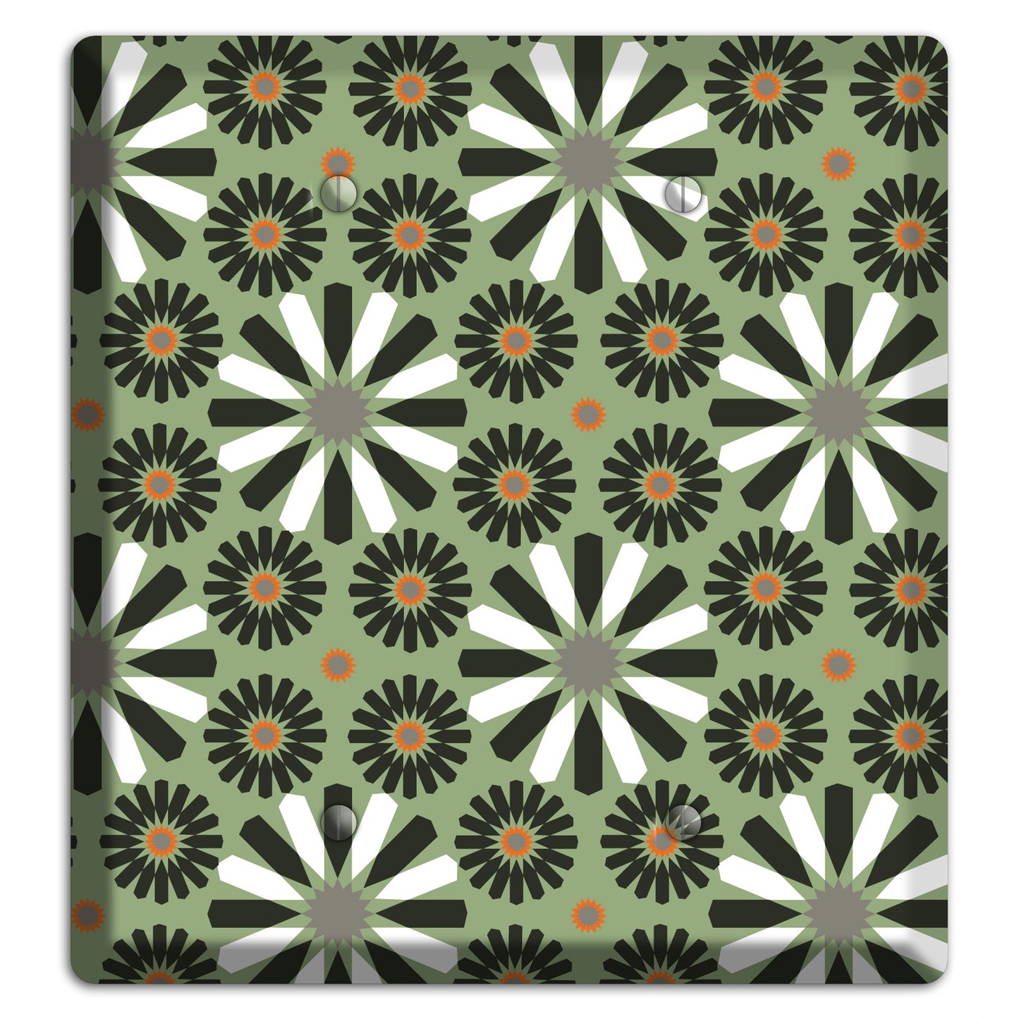 Olive with Scandinavian Floral 2 Blank Wallplate