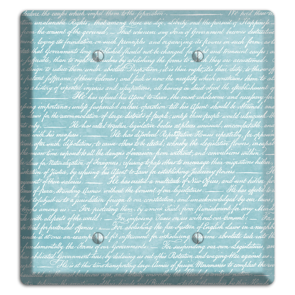 Blue Stained Script 2 Blank Wallplate