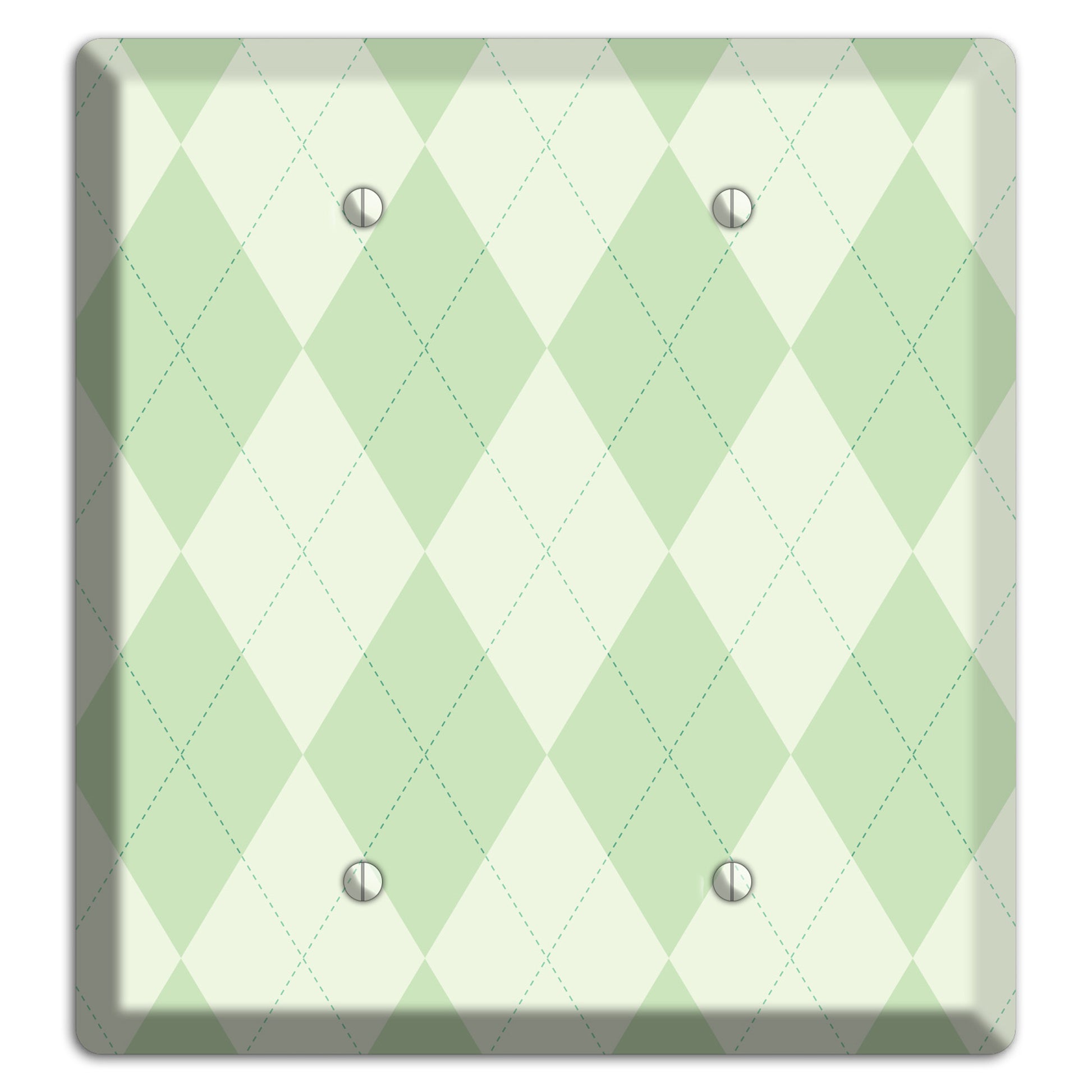Light Green Argyle 2 Blank Wallplate