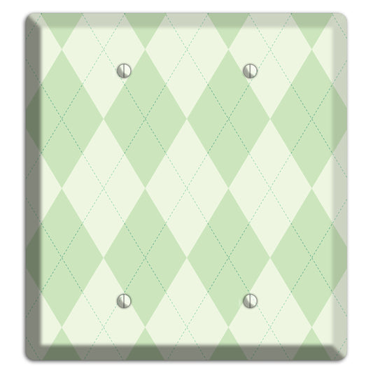 Light Green Argyle 2 Blank Wallplate