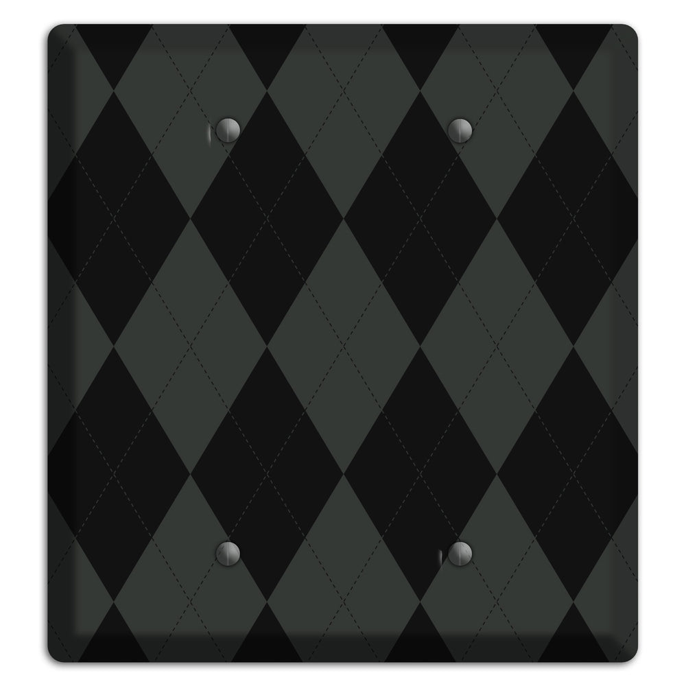 Gray and Black Argyle 2 Blank Wallplate