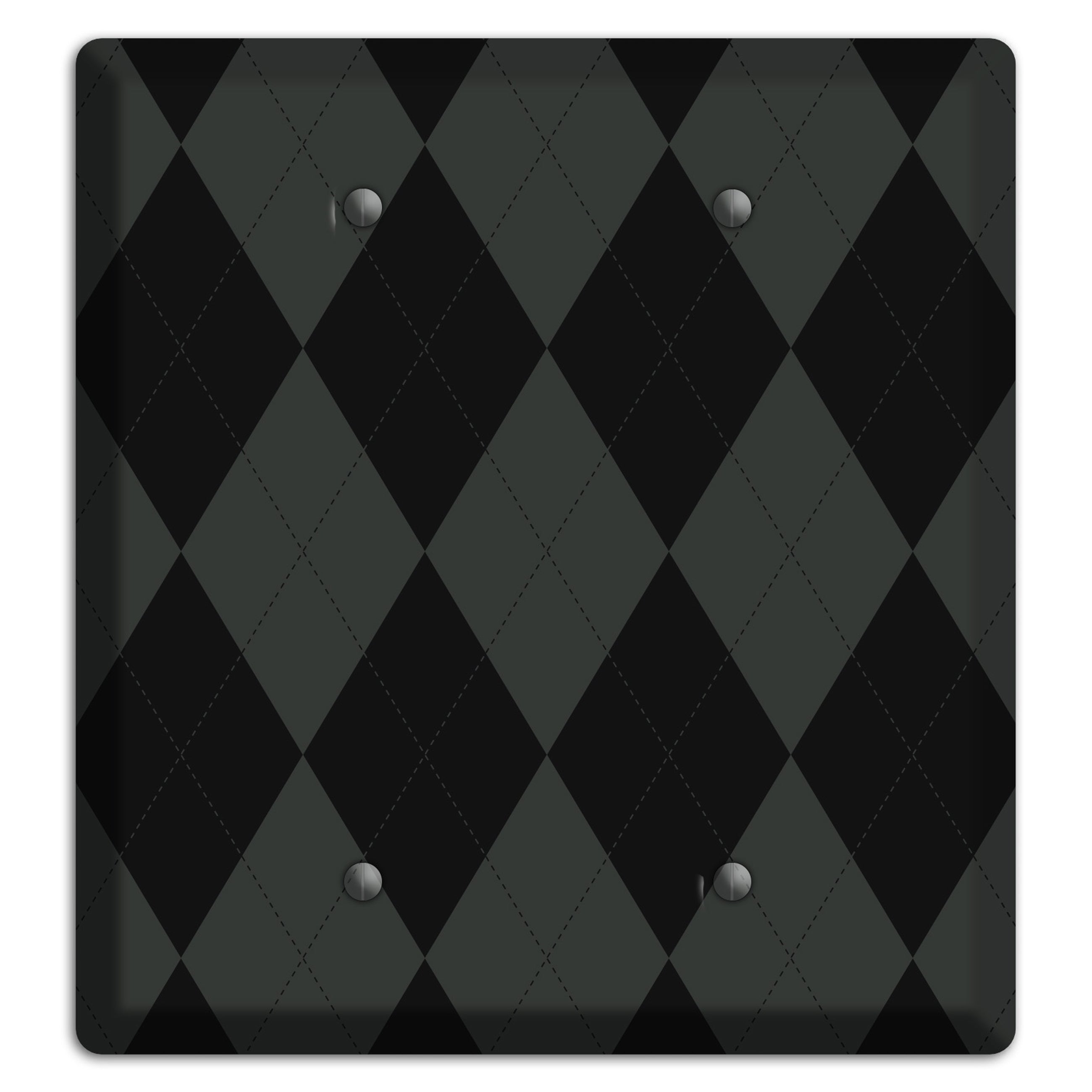 Gray and Black Argyle 2 Blank Wallplate