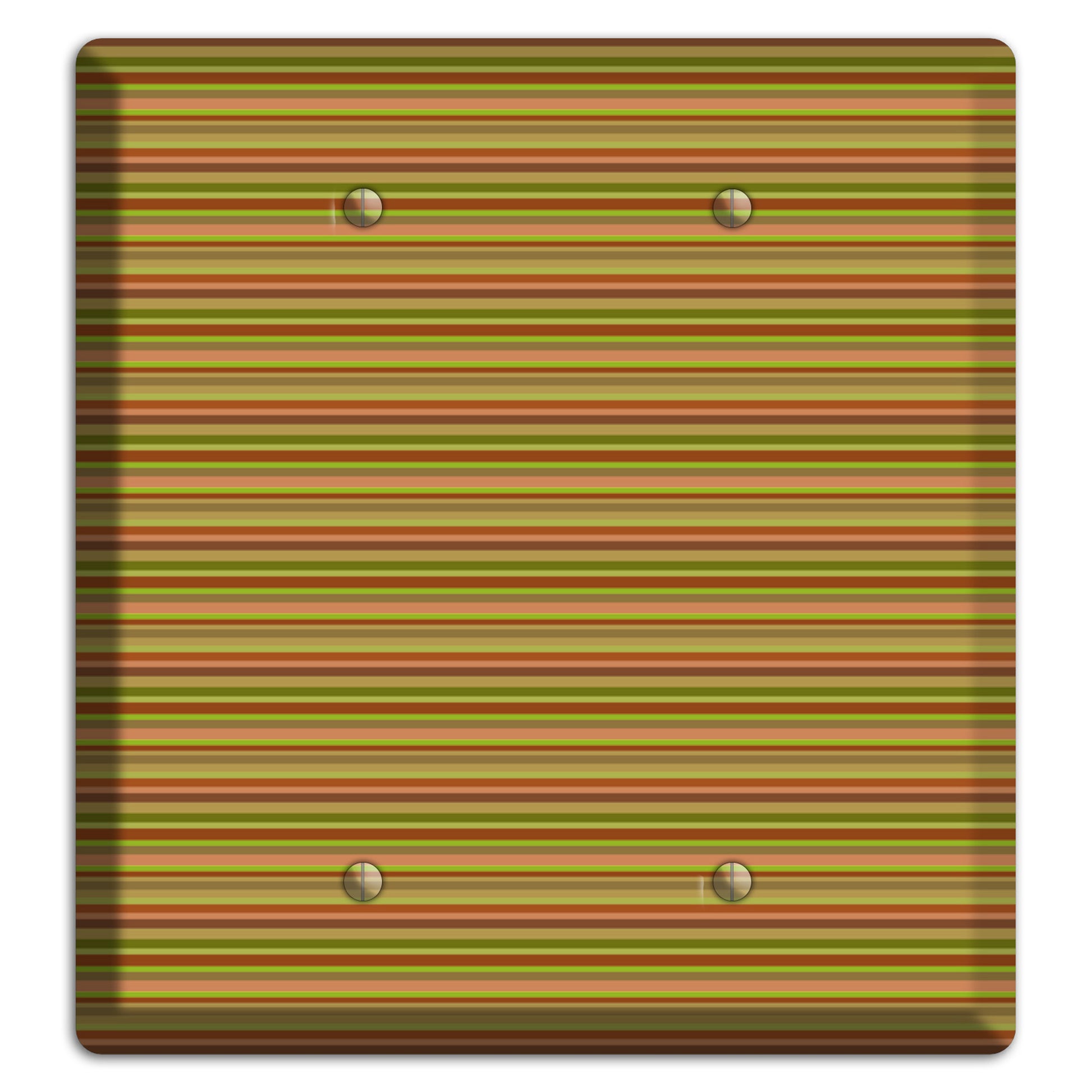 Multi Olive Burgundy Horizontal Stripes 2 Blank Wallplate