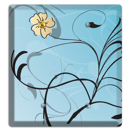 Blue Flower with Swirl 2 Blank Wallplate