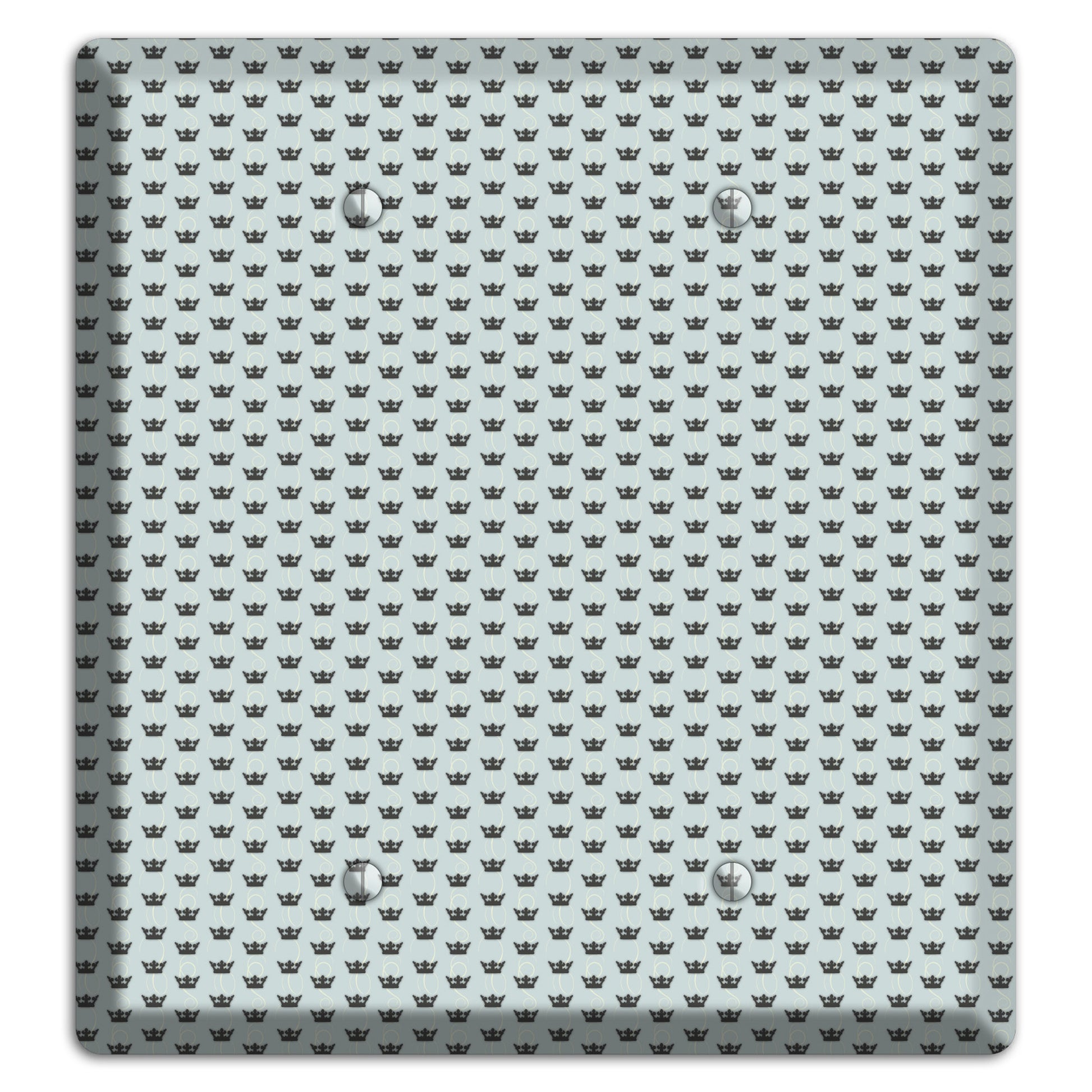 Dusty Blue with Crowns 2 Blank Wallplate