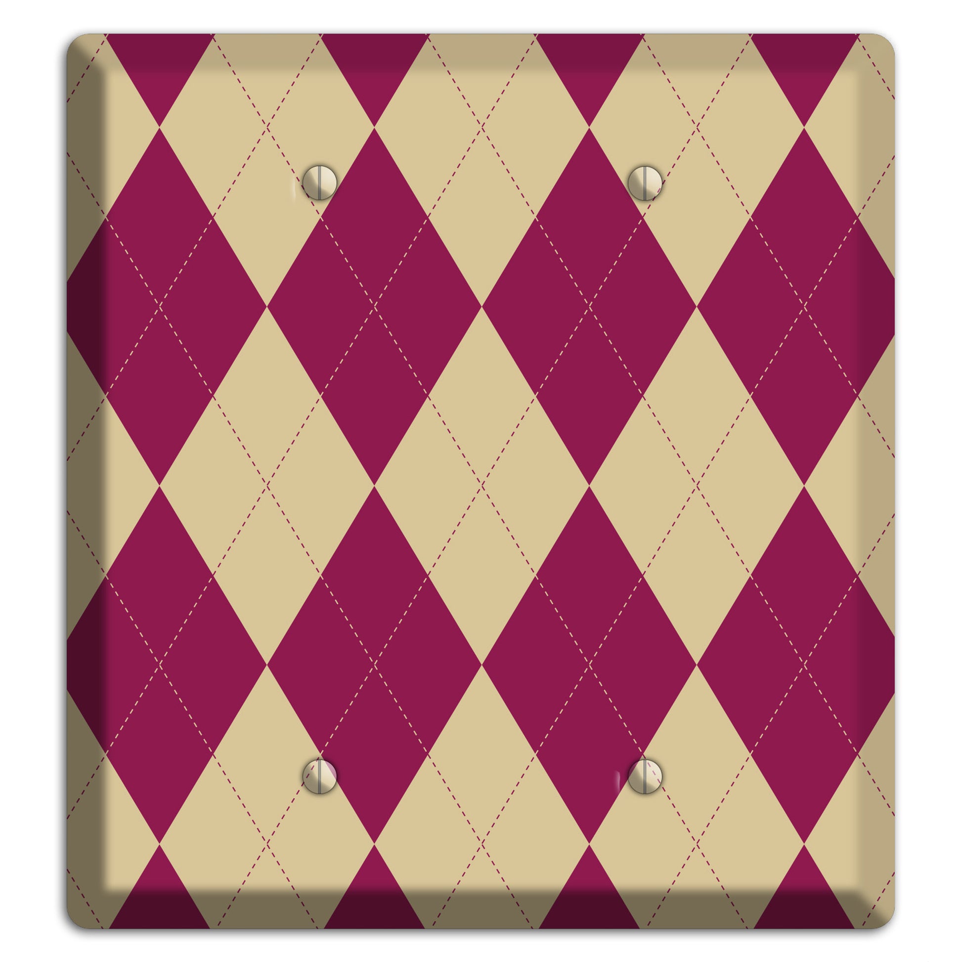 Red and Tan Argyle 2 Blank Wallplate