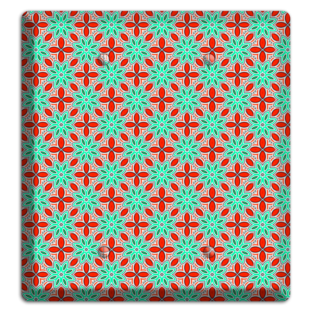 Green and Red Foulard 2 Blank Wallplate