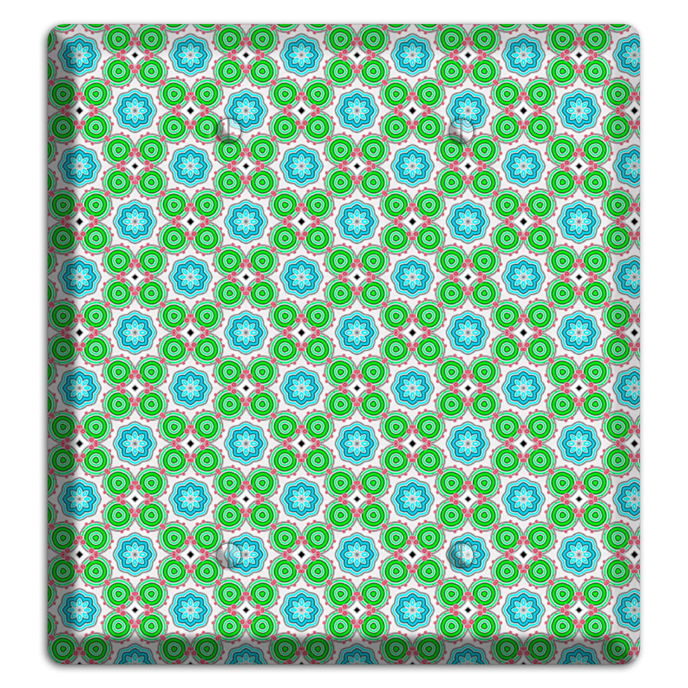 Green and Blue Foulard 2 Blank Wallplate