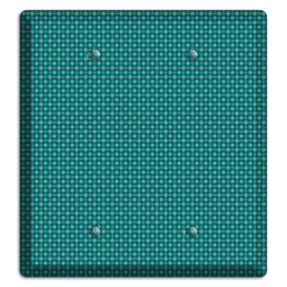 Multi Turquoise Checkered Concentric Circles 2 Blank Wallplate