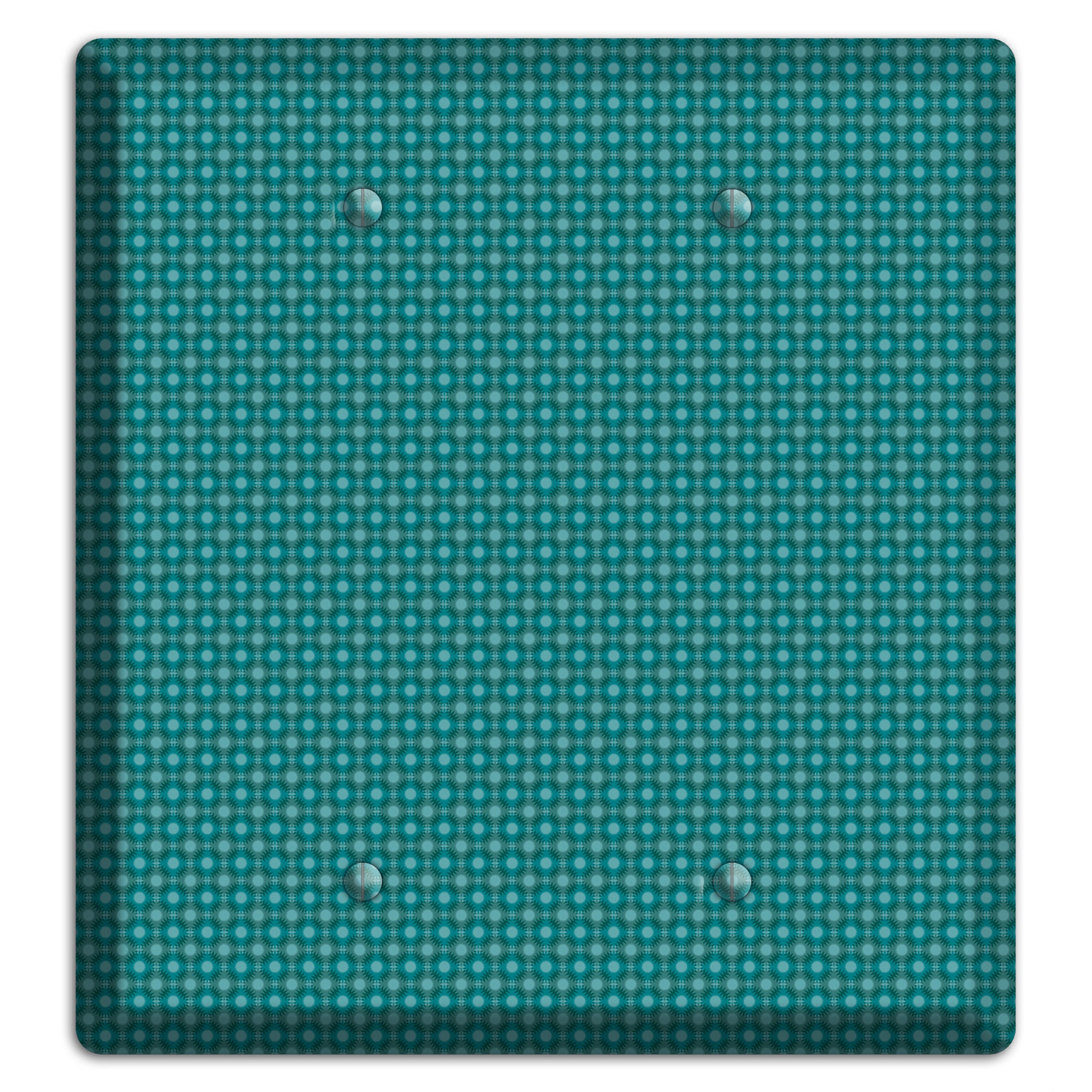 Multi Turquoise Checkered Concentric Circles 2 Blank Wallplate