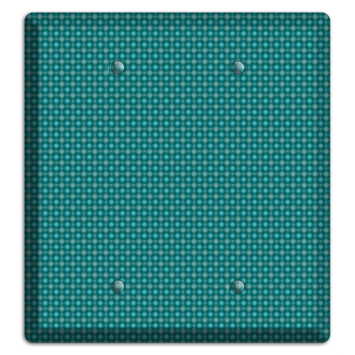 Multi Turquoise Checkered Concentric Circles 2 Blank Wallplate