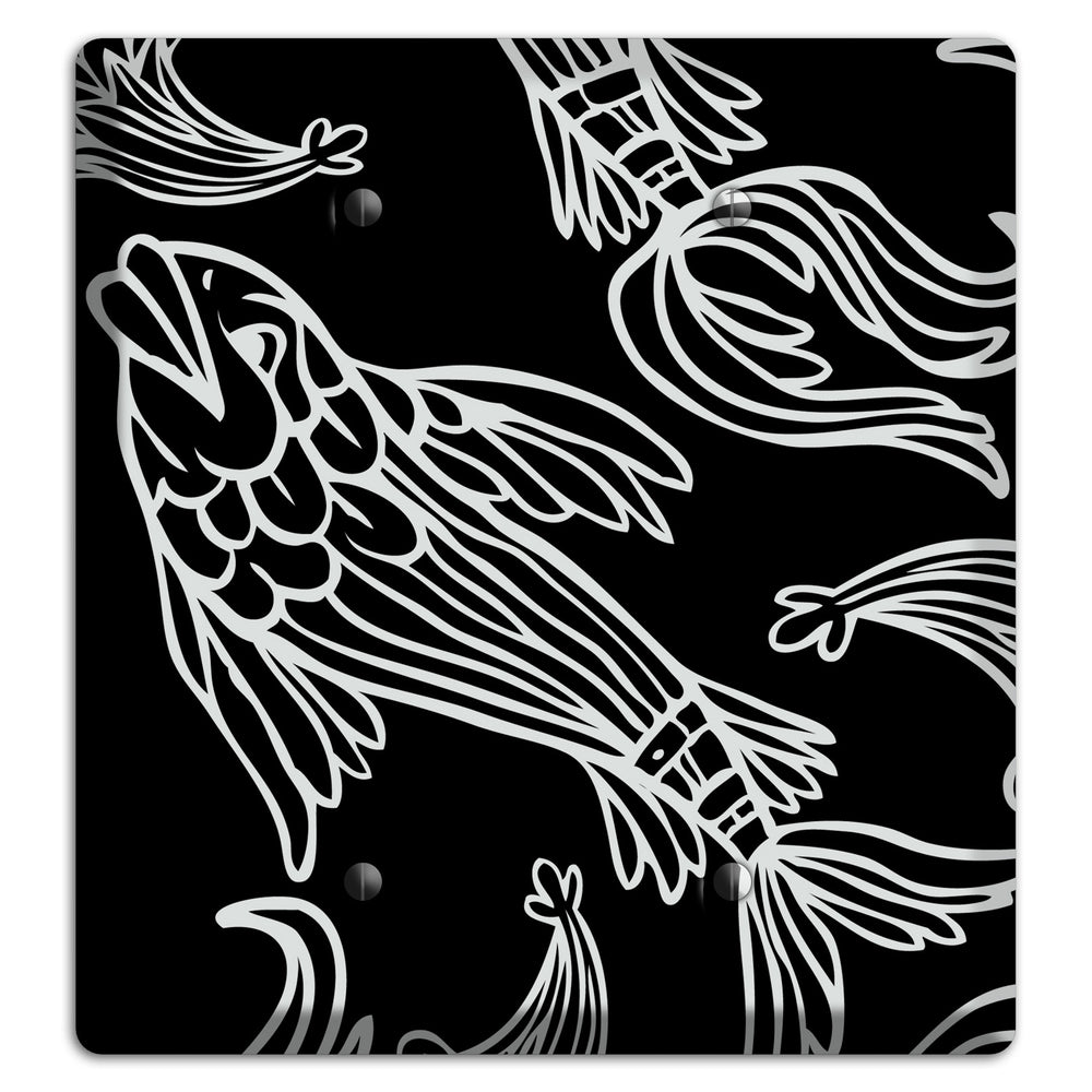 Black and White Koi 2 Blank Wallplate