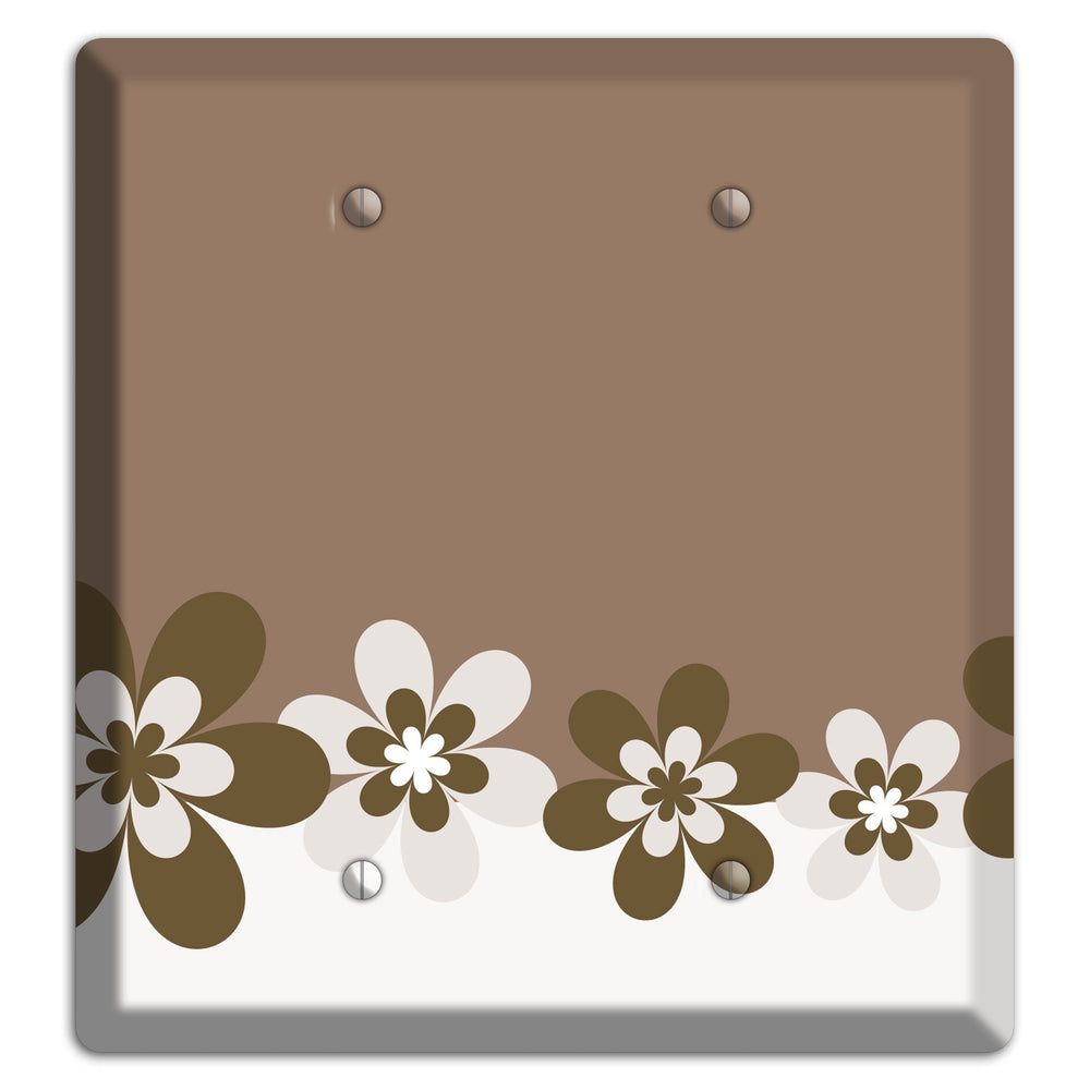 Brown Hippie Flowers 2 Blank Wallplate